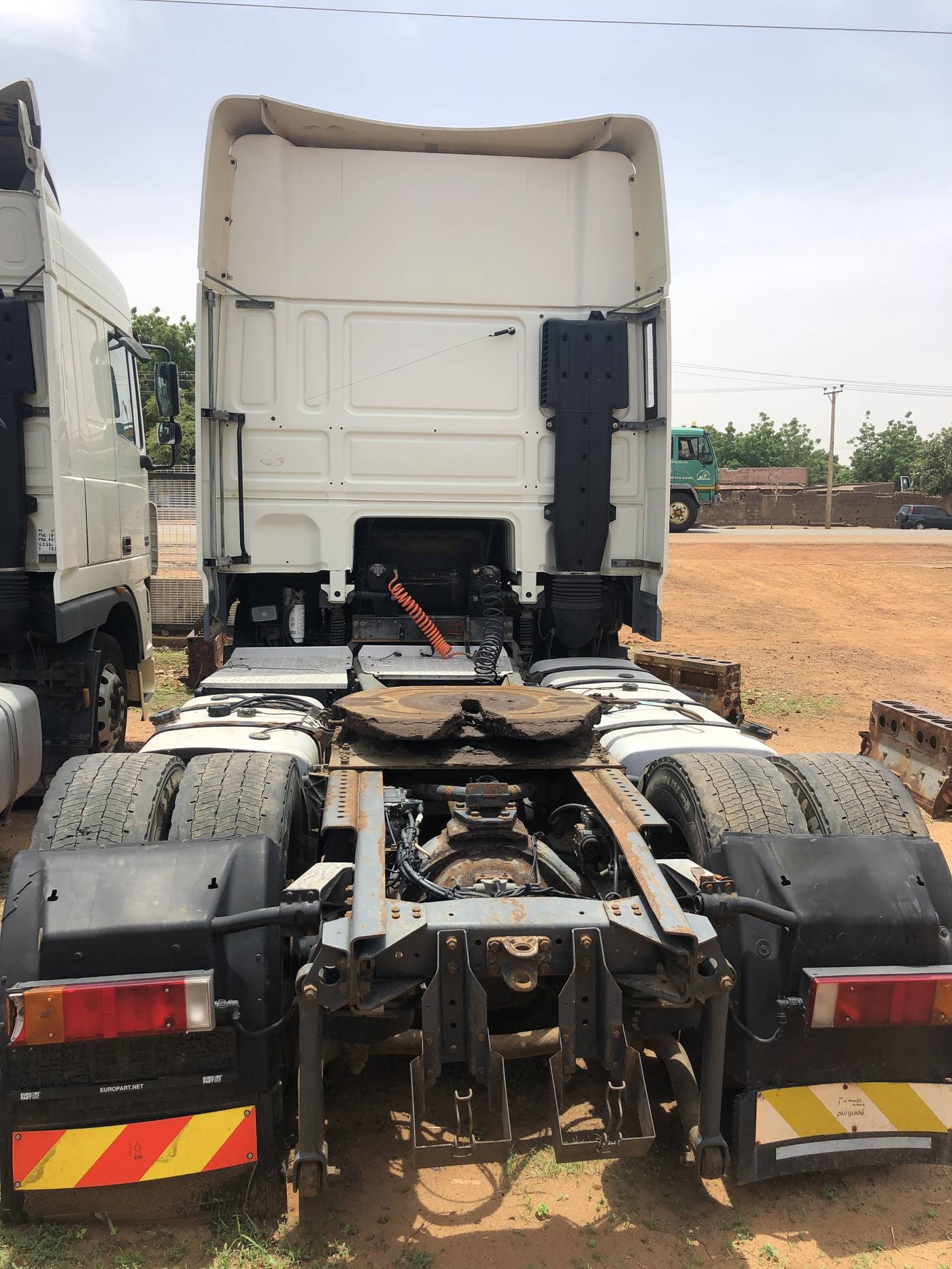 Rows of DAF tractor units at the Bazuwa Motors yard